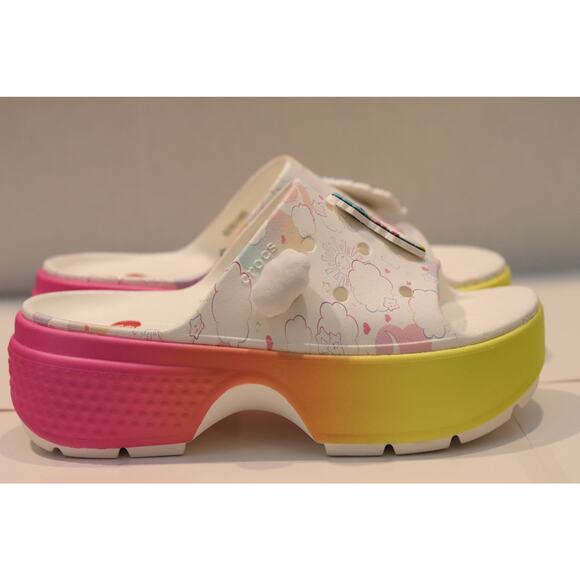Crocs X Care Bears Platform Stomp Slide Sz 10 - Picture 1 of 6